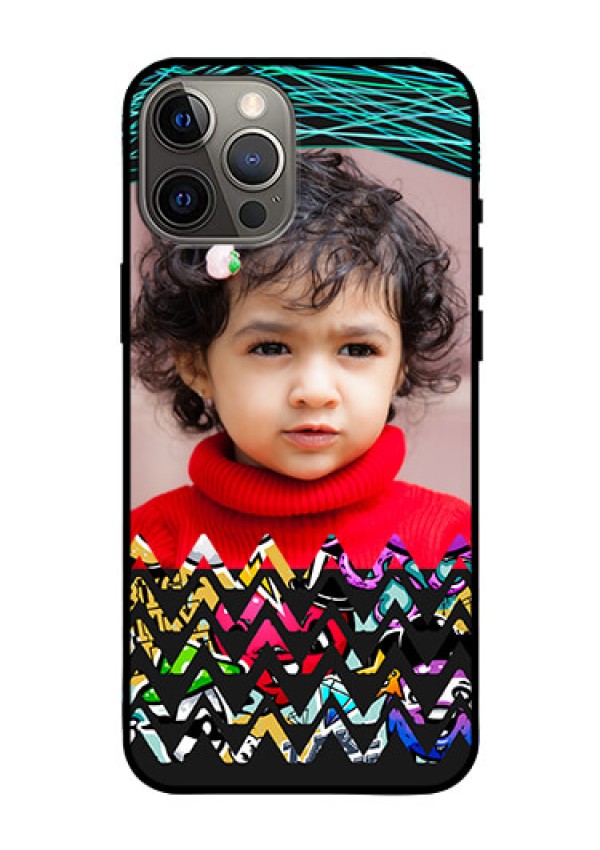 Iphone 12 Pro Max Personalized Glass Phone Case  - Neon Abstract Design