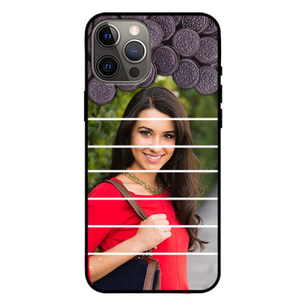Iphone 12 Pro Max Custom Glass Phone Case - with Oreo Biscuit Design Iphone 12 Pro Max Custom Glass Phone Case - with Oreo Biscuit Design