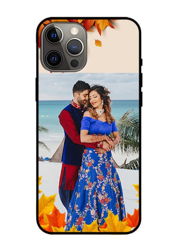 Iphone 12 Pro Max Photo Printing on Glass Case  - Autumn Maple Leaves Design