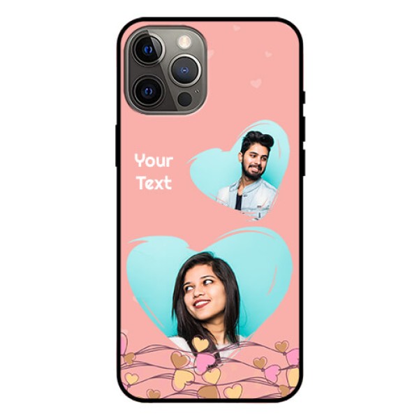 Iphone 12 Pro Max Custom Glass Mobile Case  - Love Doodle Design