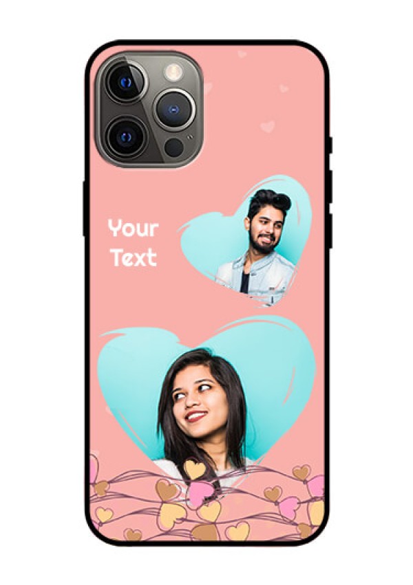 Iphone 12 Pro Max Custom Glass Mobile Case  - Love Doodle Design