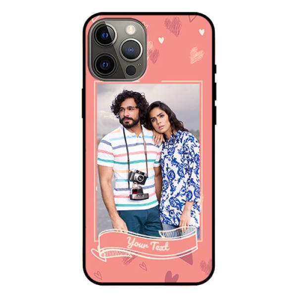 Iphone 12 Pro Max Custom Glass Phone Case  - Love doodle art Design