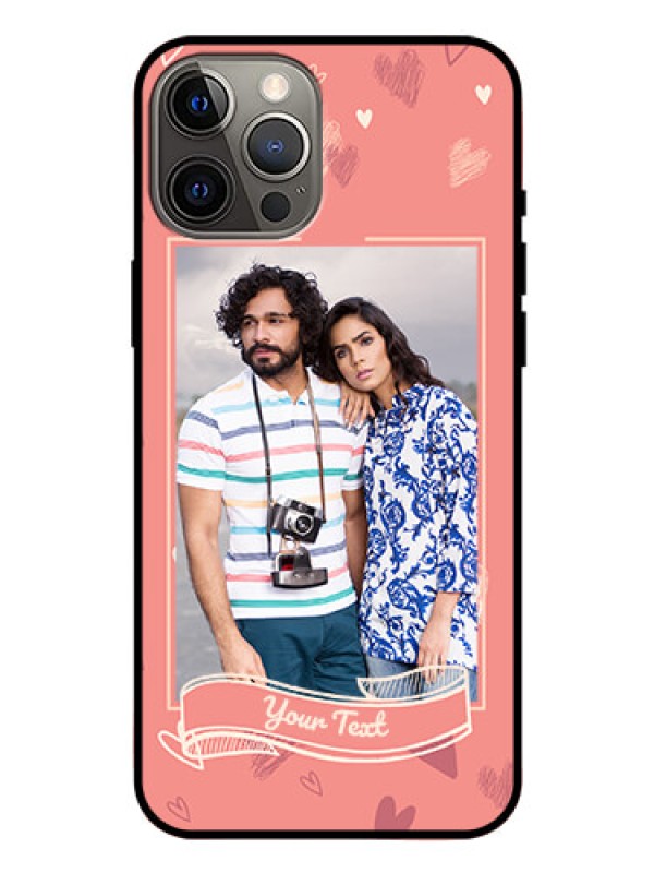 Custom Iphone 12 Pro Max Custom Glass Phone Case  - Love doodle art Design