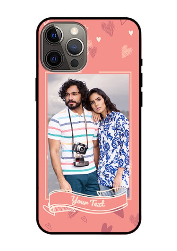 Iphone 12 Pro Max Custom Glass Phone Case  - Love doodle art Design