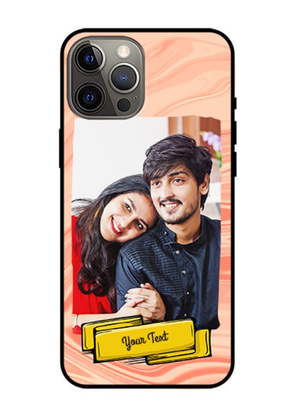 Iphone 12 Pro Max Personalized Glass Phone Case  - Marble Texture Design