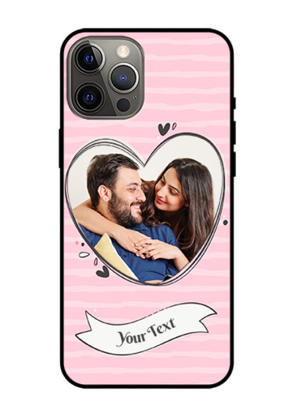 Iphone 12 Pro Max Custom Glass Phone Case  - Vintage Heart Design