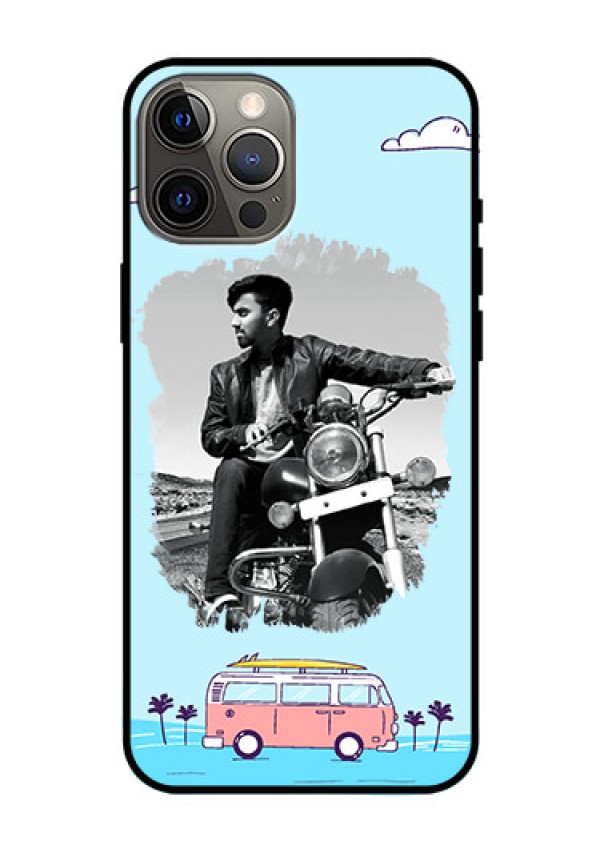Iphone 12 Pro Max Photo Printing on Glass Case  - Travel & Adventure Design