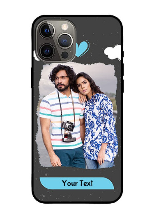 Iphone 12 Pro Max Custom Glass Phone Case  - Splashes with love doodles Design
