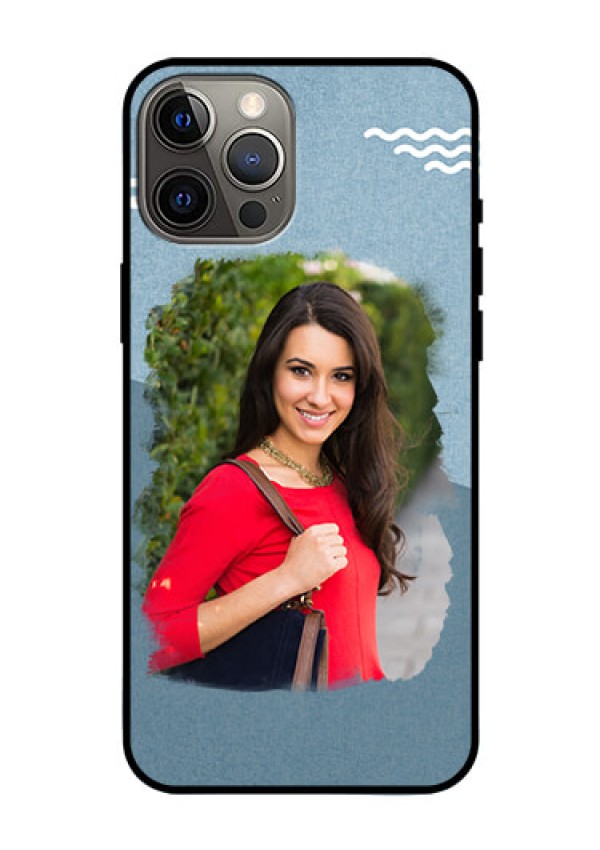 Iphone 12 Pro Max Custom Glass Mobile Case  - Grunge Line Art Design