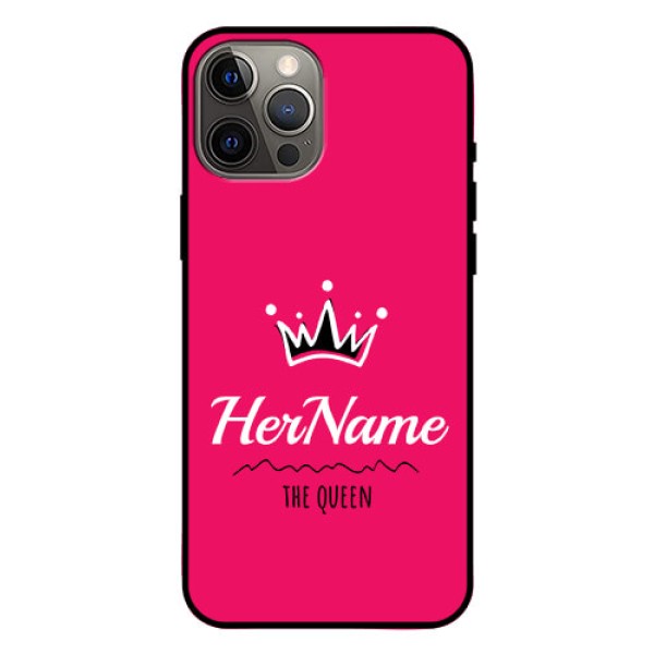 Iphone 12 Pro Max Glass Phone Case Queen with Name