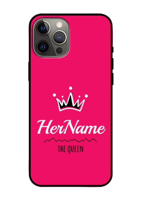 Iphone 12 Pro Max Glass Phone Case Queen with Name