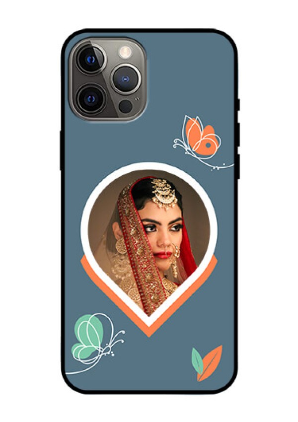 iPhone 12 Pro Max Custom Glass Mobile Case - Droplet Butterflies Design