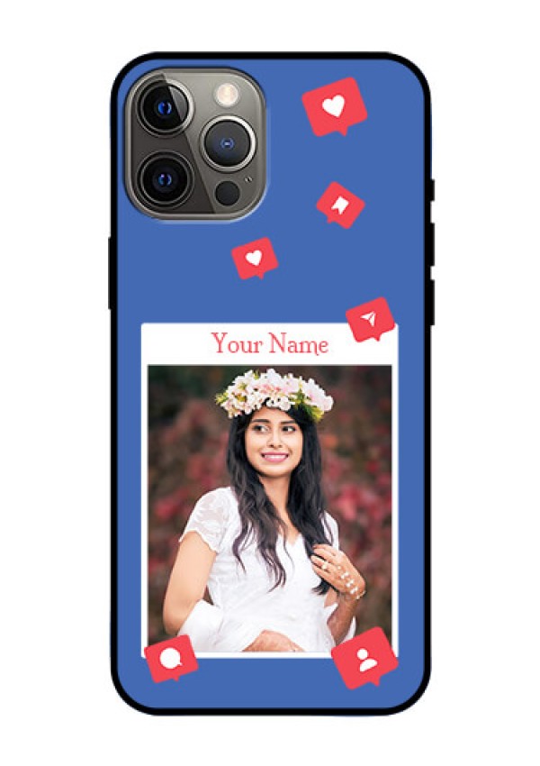 iPhone 12 Pro Max Custom Glass Phone Case - Like Share And Comment Design