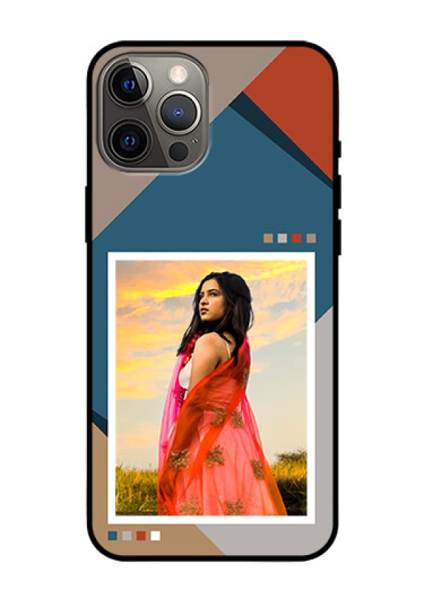 iPhone 12 Pro Max Personalized Glass Phone Case - Retro color pallet Design
