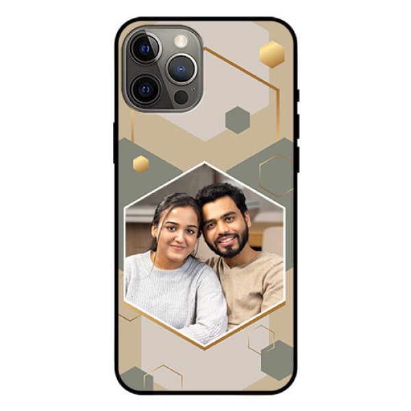 iPhone 12 Pro Max Photo Printing on Glass Case - Stylish Hexagon Pattern Design iPhone 12 Pro Max Photo Printing on Glass Case - Stylish Hexagon Pattern Design