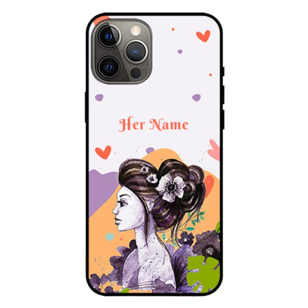iPhone 12 Pro Max Personalized Glass Phone Case - Woman And Nature Design iPhone 12 Pro Max Personalized Glass Phone Case - Woman And Nature Design
