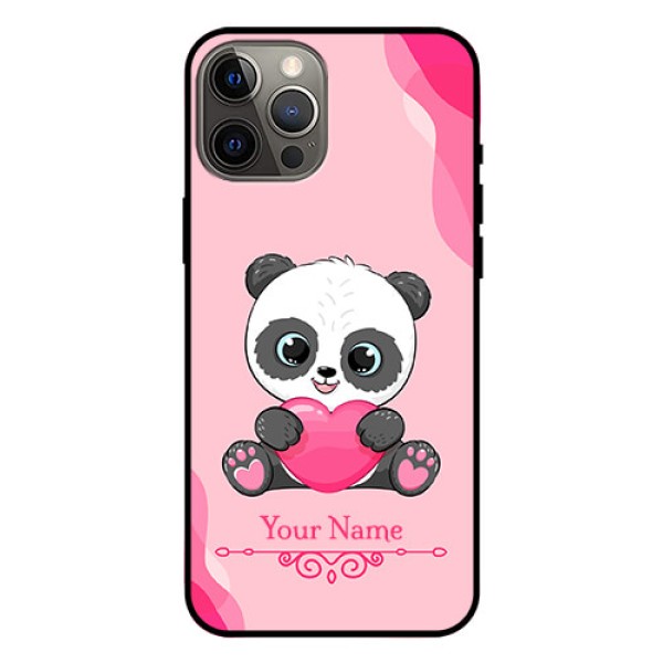 iPhone 12 Pro Max Custom Glass Mobile Case - Cute Panda Design