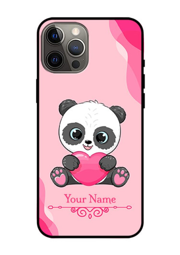 iPhone 12 Pro Max Custom Glass Mobile Case - Cute Panda Design