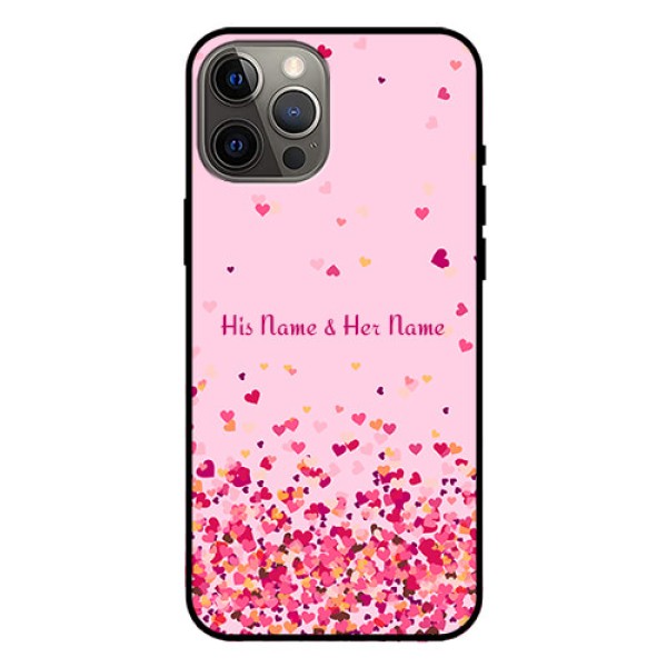 iPhone 12 Pro Max Photo Printing on Glass Case - Floating Hearts Design iPhone 12 Pro Max Photo Printing on Glass Case - Floating Hearts Design