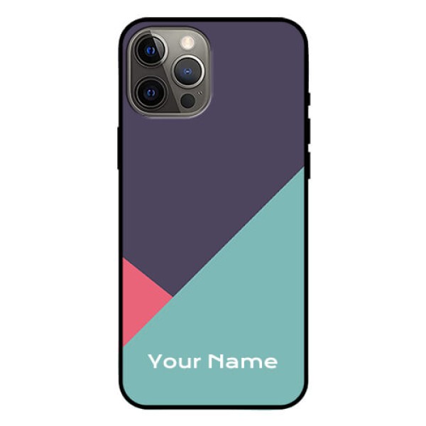 iPhone 12 Pro Max Custom Glass Mobile Case - Tri Color abstract Design