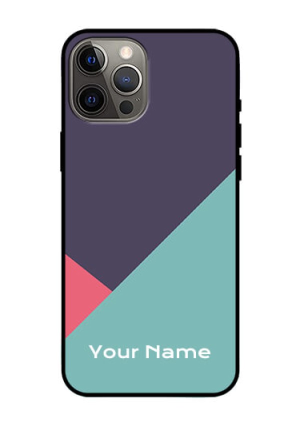 iPhone 12 Pro Max Custom Glass Mobile Case - Tri Color abstract Design