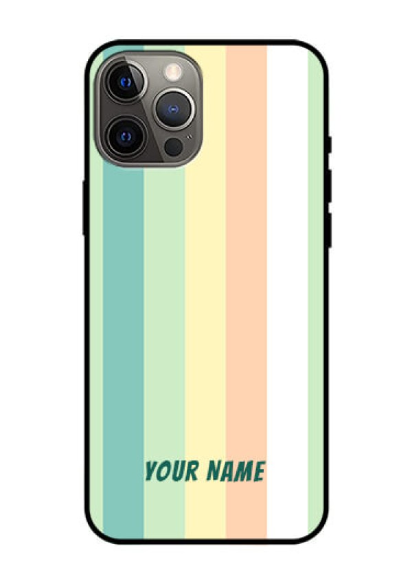 iPhone 12 Pro Max Photo Printing on Glass Case - Multi-colour Stripes Design