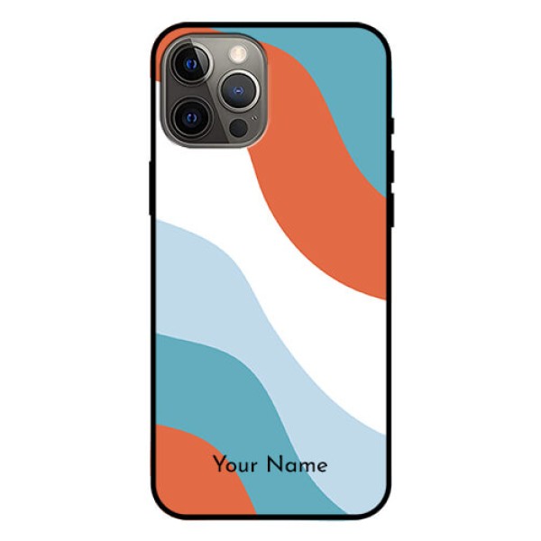 iPhone 12 Pro Max Custom Glass Mobile Case - coloured Waves Design