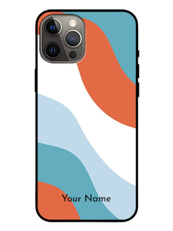 Custom iPhone 12 Pro Max Custom Glass Mobile Case - coloured Waves Design