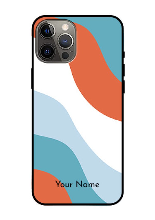 iPhone 12 Pro Max Custom Glass Mobile Case - coloured Waves Design