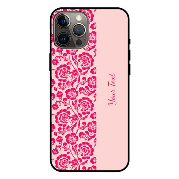 iPhone 12 Pro Max Custom Glass Phone Case - Attractive Floral Pattern Design