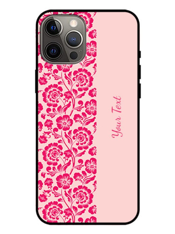 Custom iPhone 12 Pro Max Custom Glass Phone Case - Attractive Floral Pattern Design