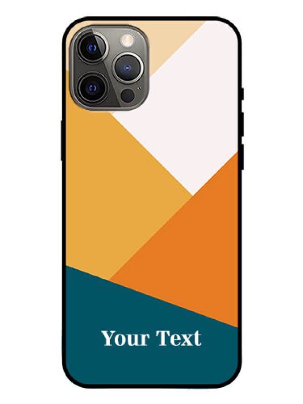 Custom iPhone 12 Pro Max Personalized Glass Phone Case - Stacked Multi-colour Design