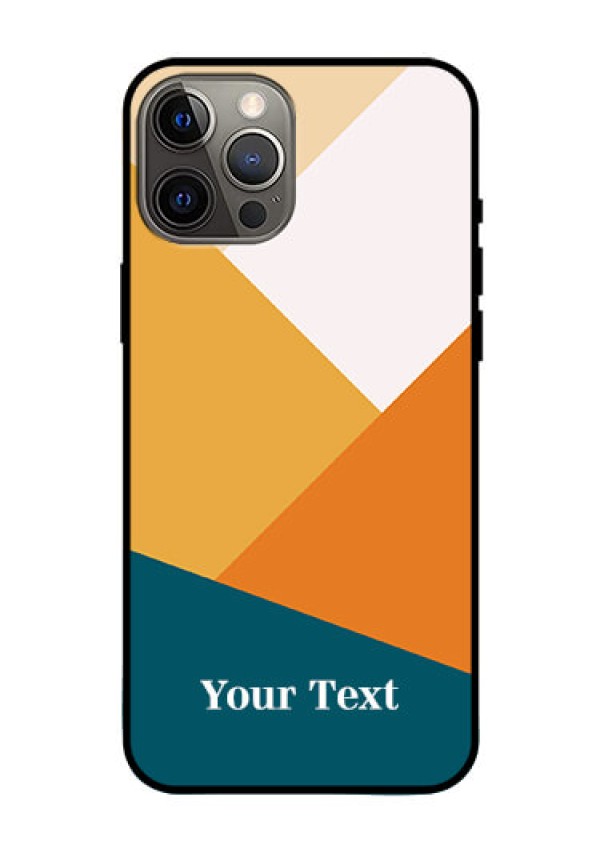 iPhone 12 Pro Max Personalized Glass Phone Case - Stacked Multi-colour Design