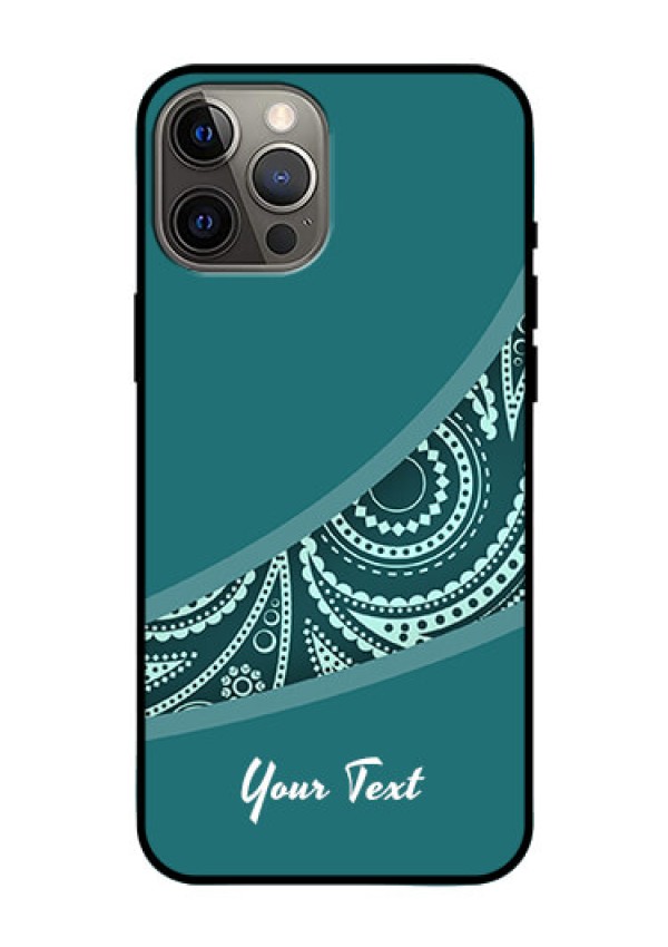 iPhone 12 Pro Max Photo Printing on Glass Case - semi visible floral Design