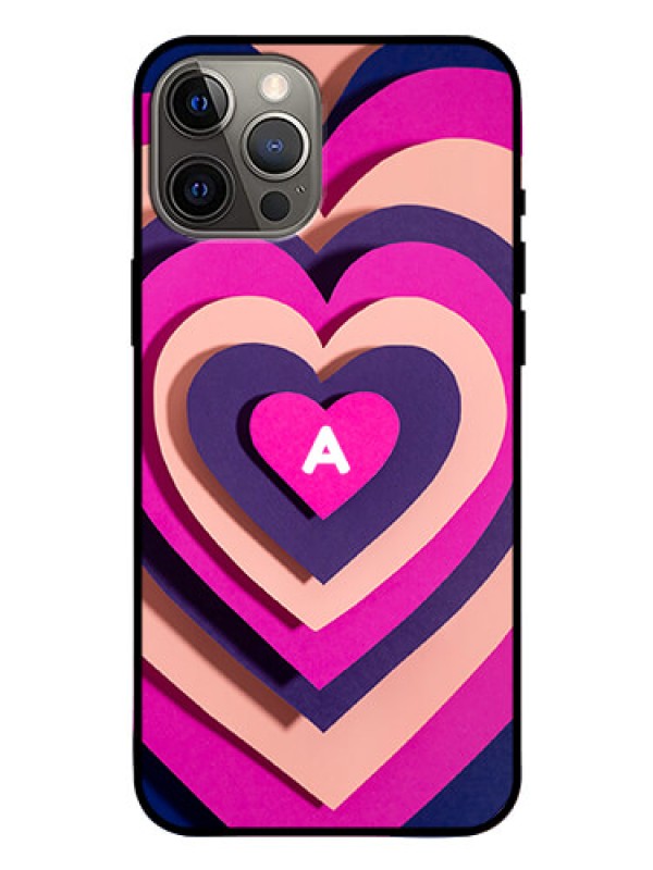 Custom iPhone 12 Pro Max Custom Glass Mobile Case - Cute Heart Pattern Design