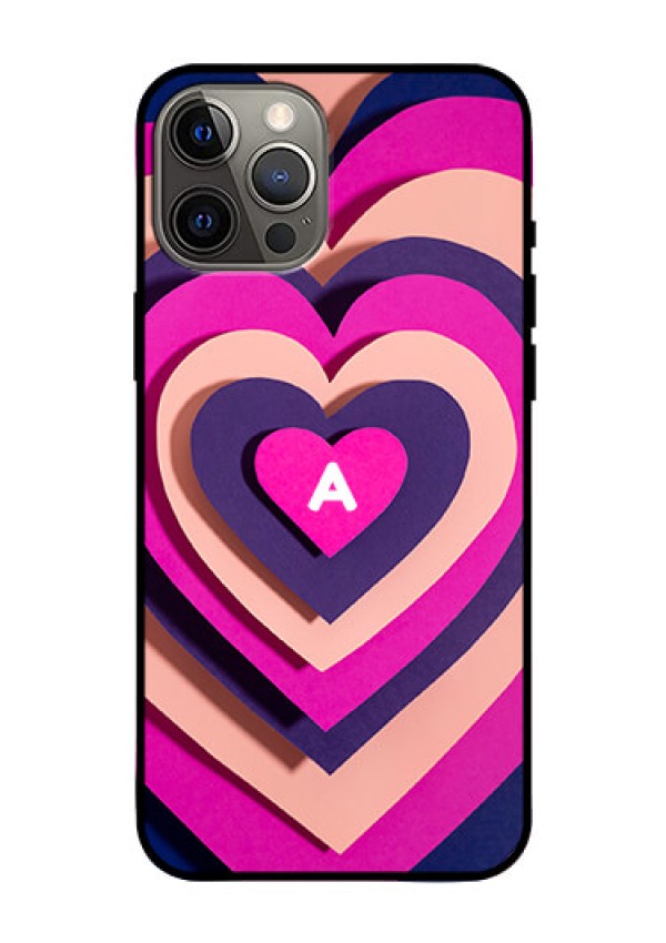 iPhone 12 Pro Max Custom Glass Mobile Case - Cute Heart Pattern Design