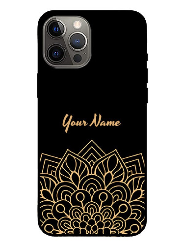 Custom iPhone 12 Pro Max Custom Glass Phone Case - Golden mandala Design