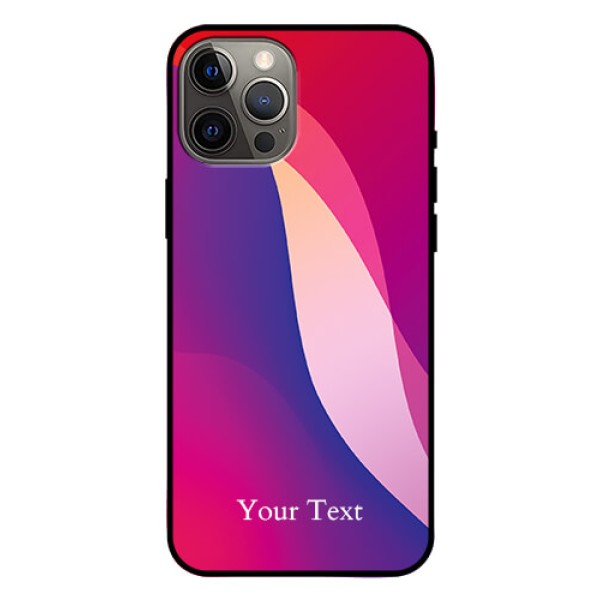 iPhone 12 Pro Max Personalized Glass Phone Case - Digital abstract Overlap Design