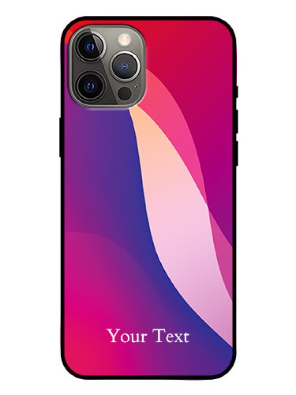 Custom iPhone 12 Pro Max Personalized Glass Phone Case - Digital abstract Overlap Design