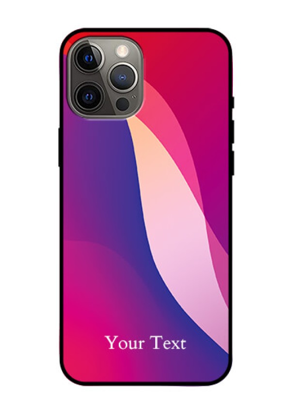 iPhone 12 Pro Max Personalized Glass Phone Case - Digital abstract Overlap Design