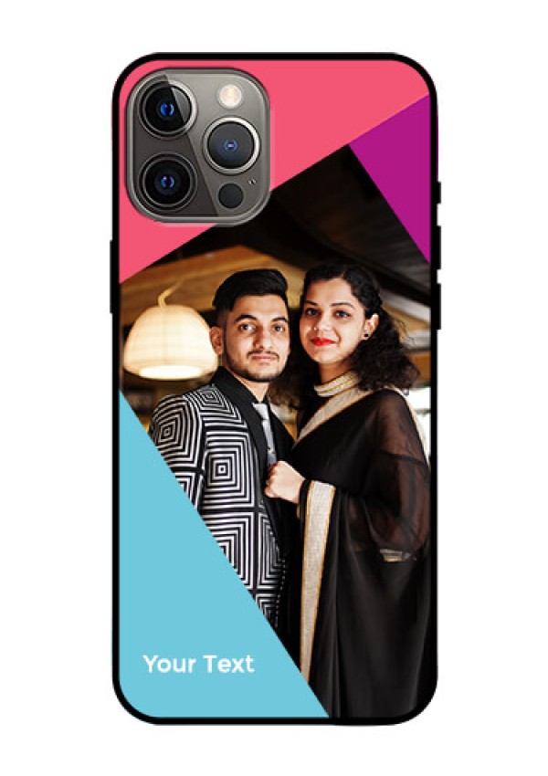 iPhone 12 Pro Max Custom Glass Mobile Case - Stacked Triple colour Design