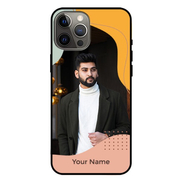 iPhone 12 Pro Max Personalized Glass Phone Case - Tri-coloured overlay design iPhone 12 Pro Max Personalized Glass Phone Case - Tri-coloured overlay design