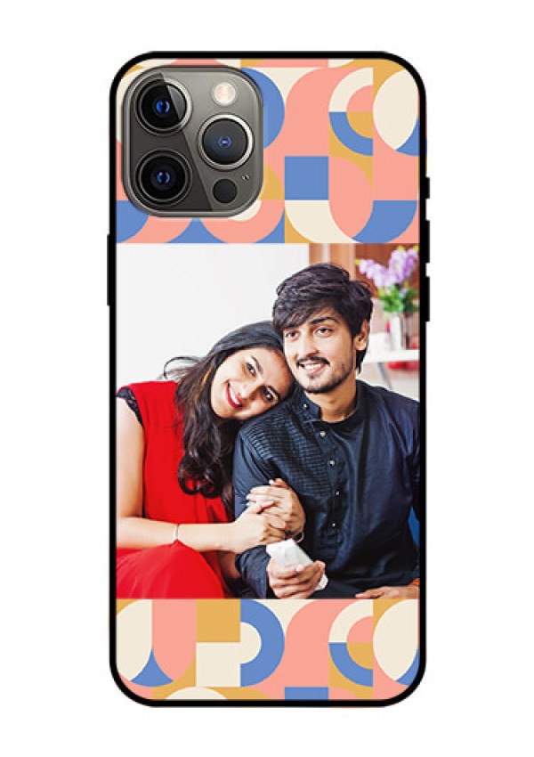 iPhone 12 Pro Max Photo Printing on Glass Case - Semi-circle Maze Pattern Design