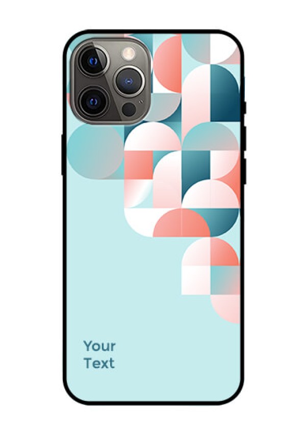 iPhone 12 Pro Max Custom Glass Phone Case - Stylish Semi-circle Pattern Design