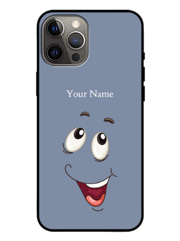 Custom iPhone 12 Pro Max Photo Printing on Glass Case - Laughing Cartoon Face Design