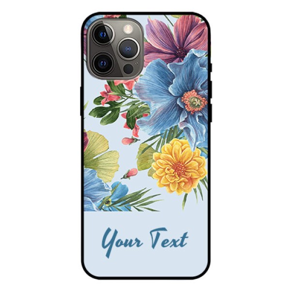 iPhone 12 Pro Max Custom Glass Mobile Case - Stunning Watercolored Flowers Painting Design iPhone 12 Pro Max Custom Glass Mobile Case - Stunning Watercolored Flowers Painting Design