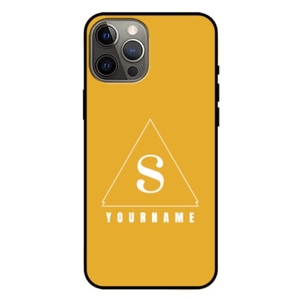 iPhone 12 Pro Max Personalized Glass Phone Case - simple triangle Design