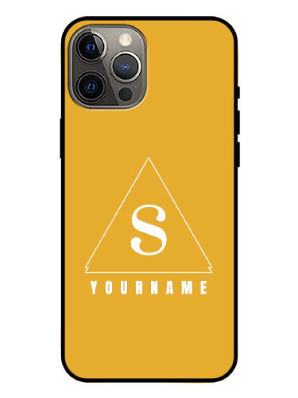 Custom iPhone 12 Pro Max Personalized Glass Phone Case - simple triangle Design