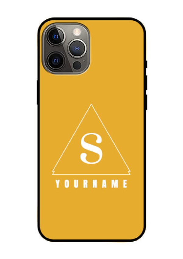 iPhone 12 Pro Max Personalized Glass Phone Case - simple triangle Design