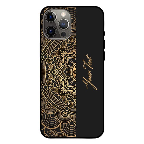 iPhone 12 Pro Max Photo Printing on Glass Case - Mandala art with custom text Design iPhone 12 Pro Max Photo Printing on Glass Case - Mandala art with custom text Design